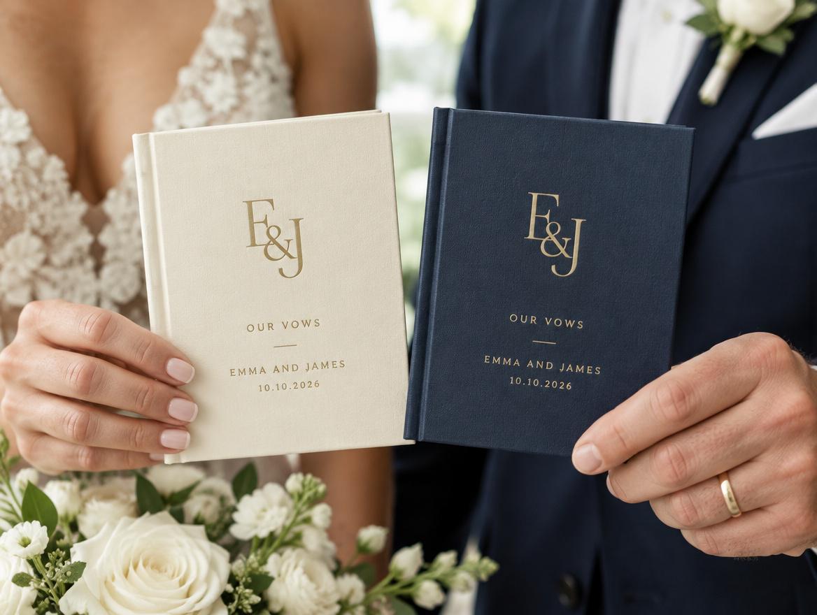 Monogram Wedding Vow Books Set of 2