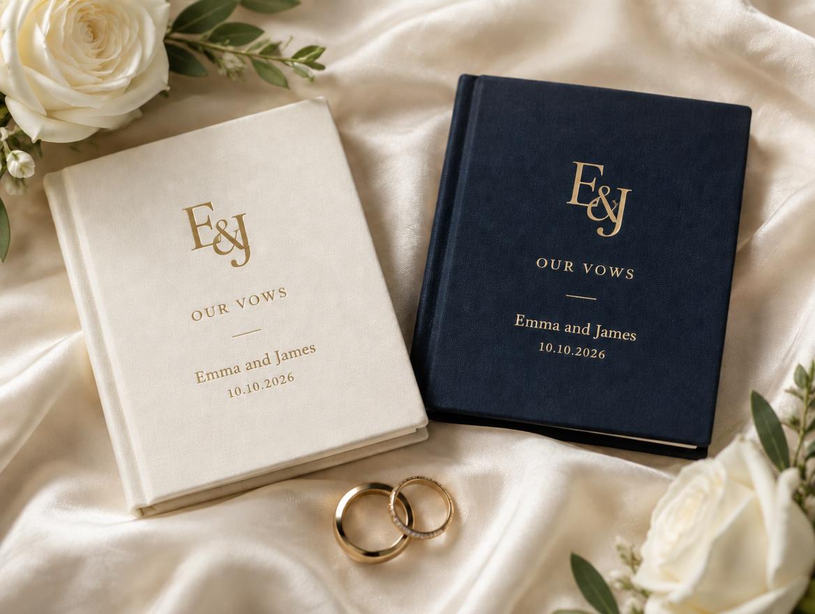 Monogram Wedding Vow Books Set of 2