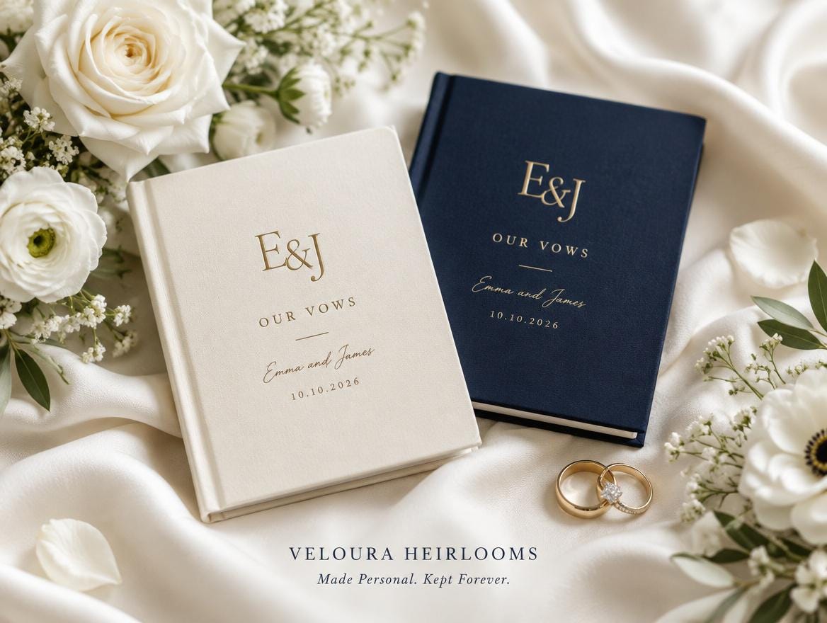 Monogram Wedding Vow Books Set of 2