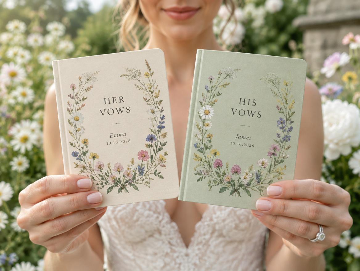 Wildflower Wedding Vow Books Set of 2
