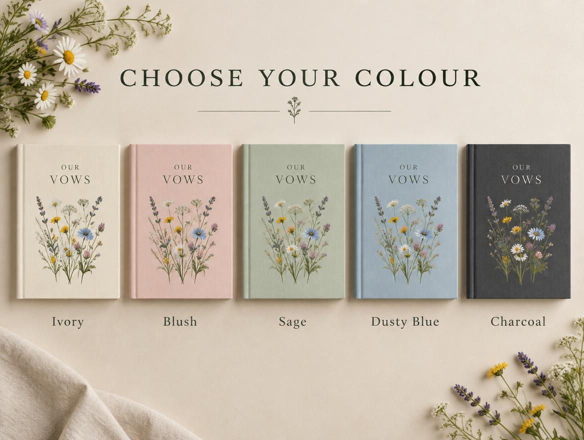 Wildflower Wedding Vow Books Set of 2