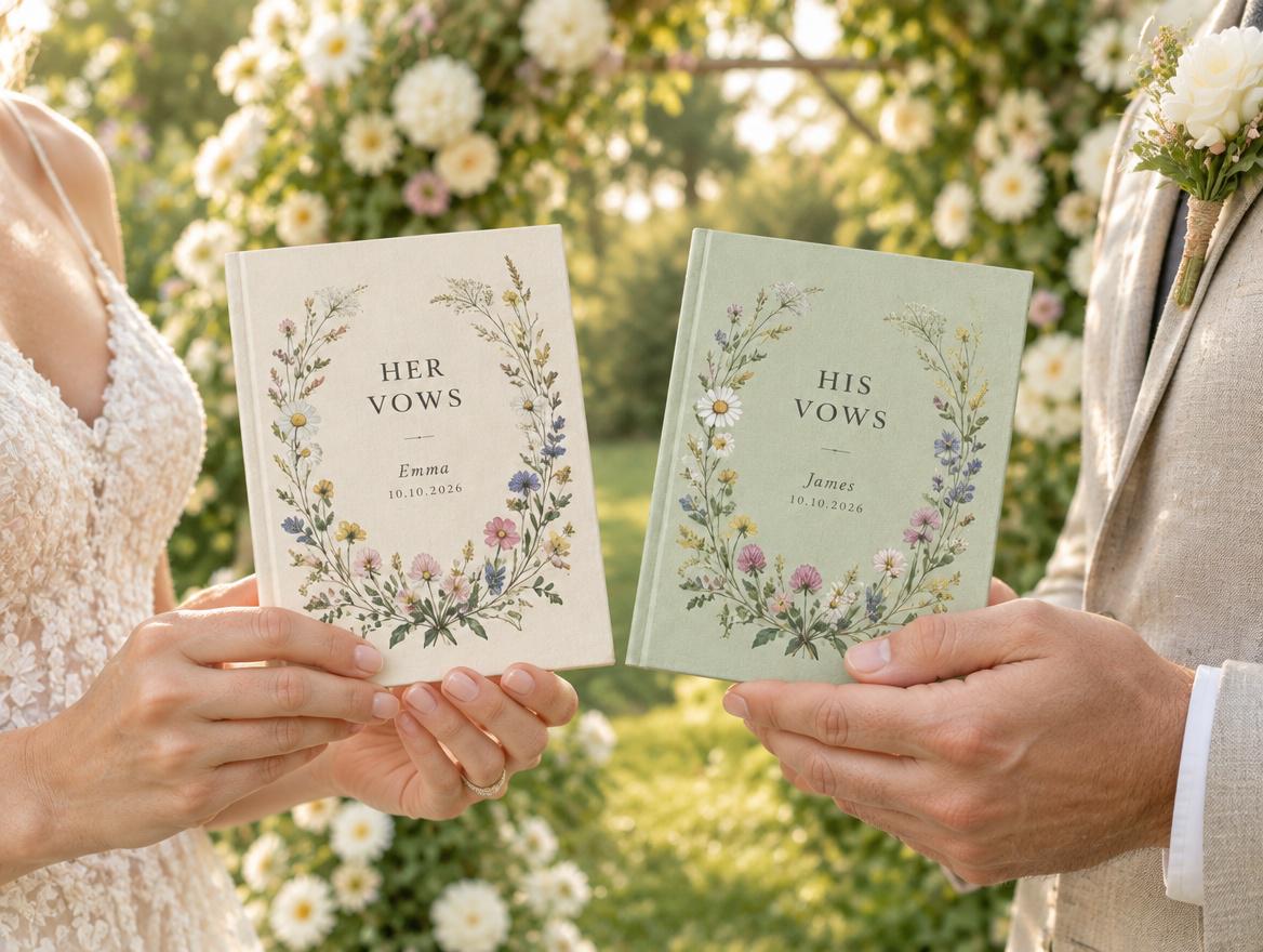 Wildflower Wedding Vow Books Set of 2