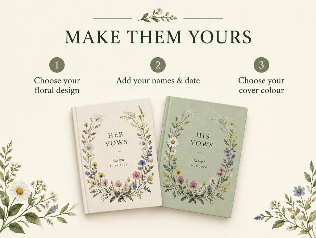 Wildflower Wedding Vow Books Set of 2