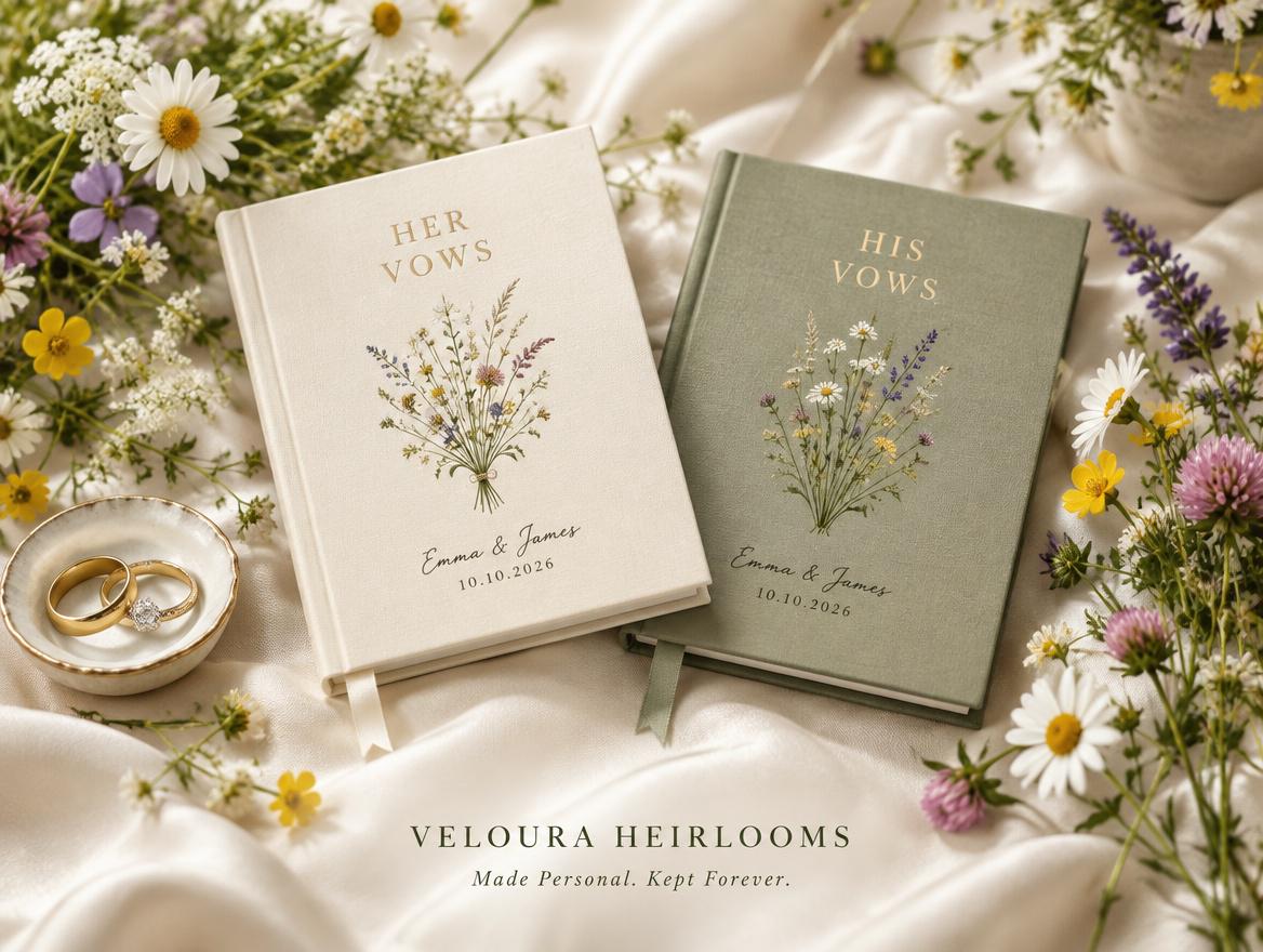 Wildflower Wedding Vow Books Set of 2