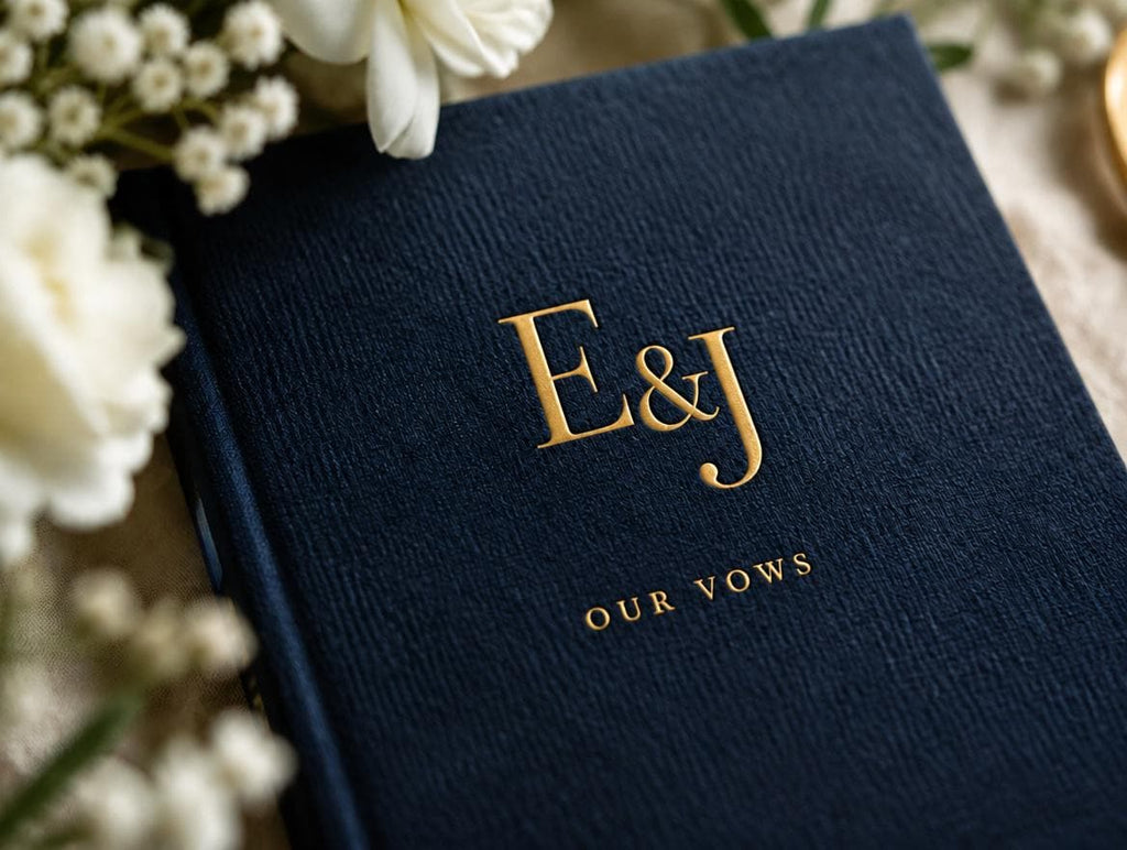 Monogram Wedding Vow Books Set of 2