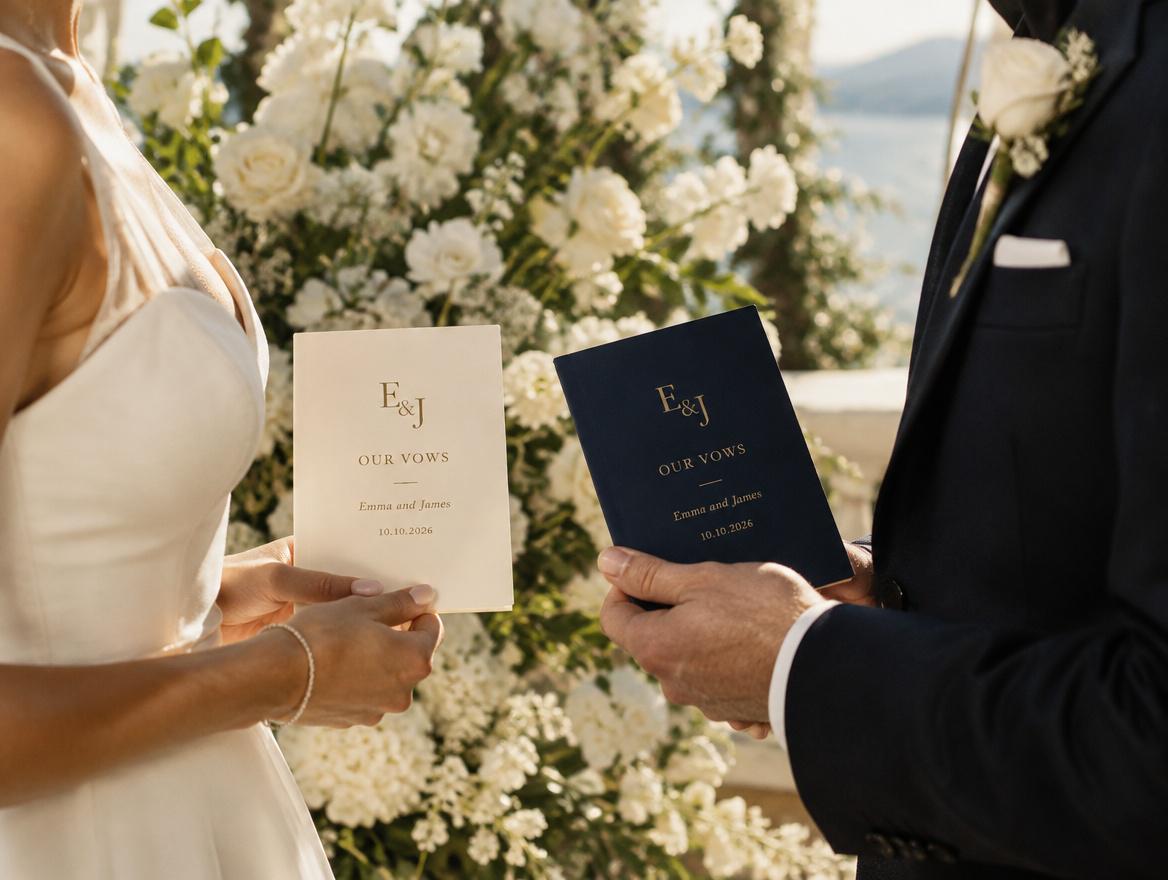Monogram Wedding Vow Books Set of 2