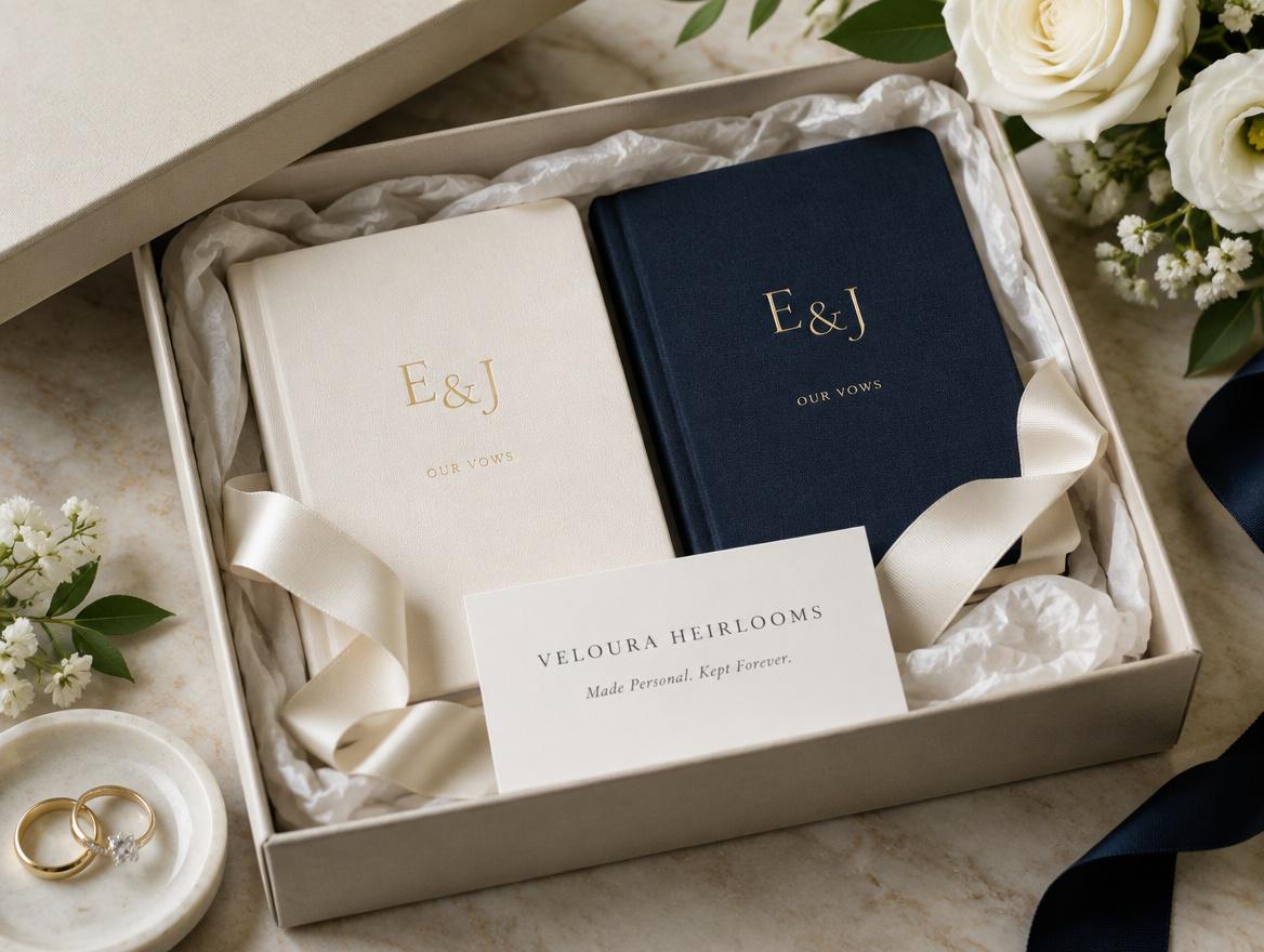 Monogram Wedding Vow Books Set of 2