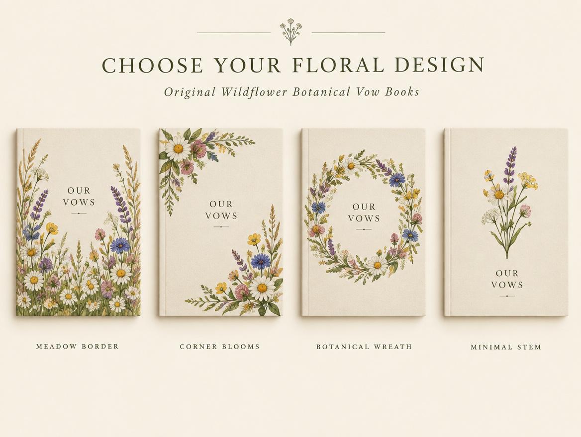 Wildflower Wedding Vow Books Set of 2