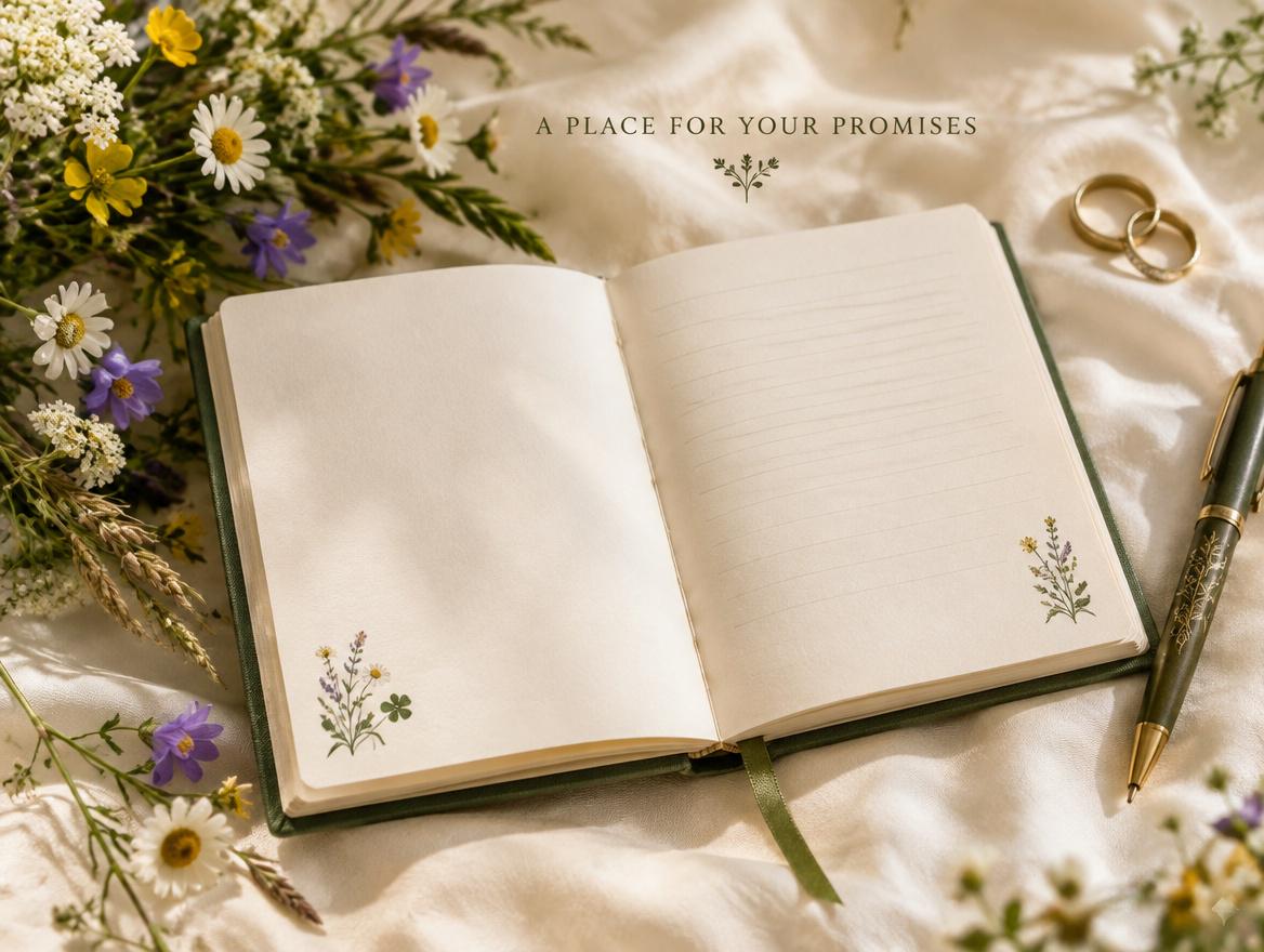 Wildflower Wedding Vow Books Set of 2