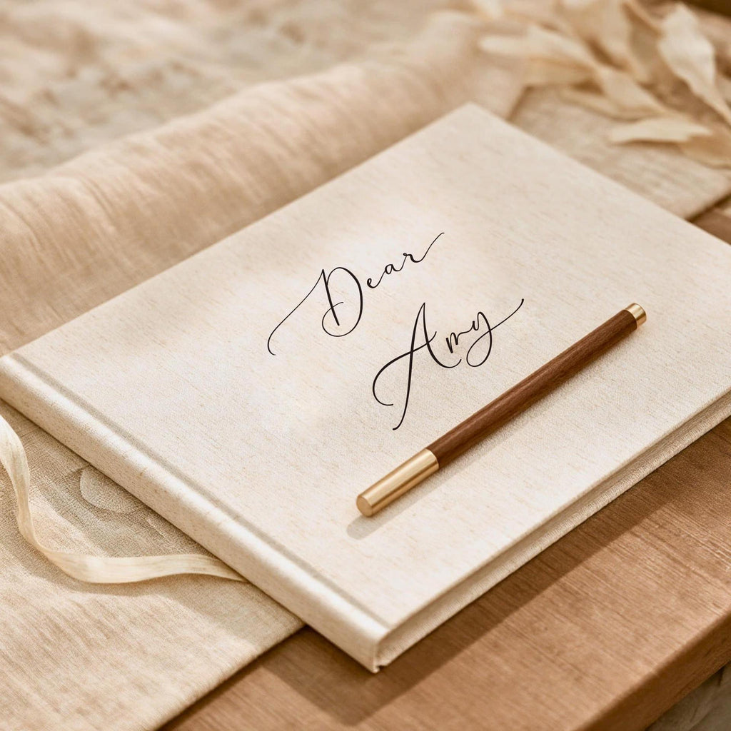 Personalized Wedding Guest Book with Names & Date