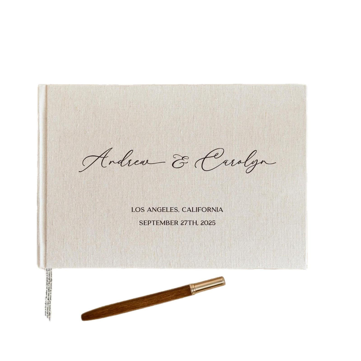 Personalized Wedding Guest Book with Names & Date