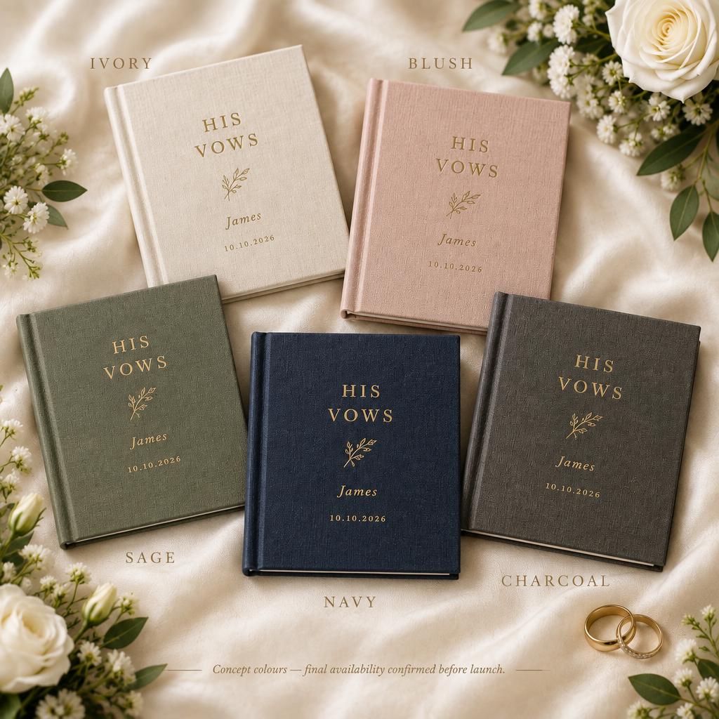 Personalized Vow Book with Name and Date