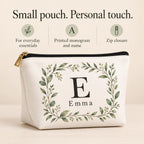 Bridesmaid Makeup Bag with Name and Initial