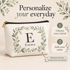 Bridesmaid Makeup Bag with Name and Initial