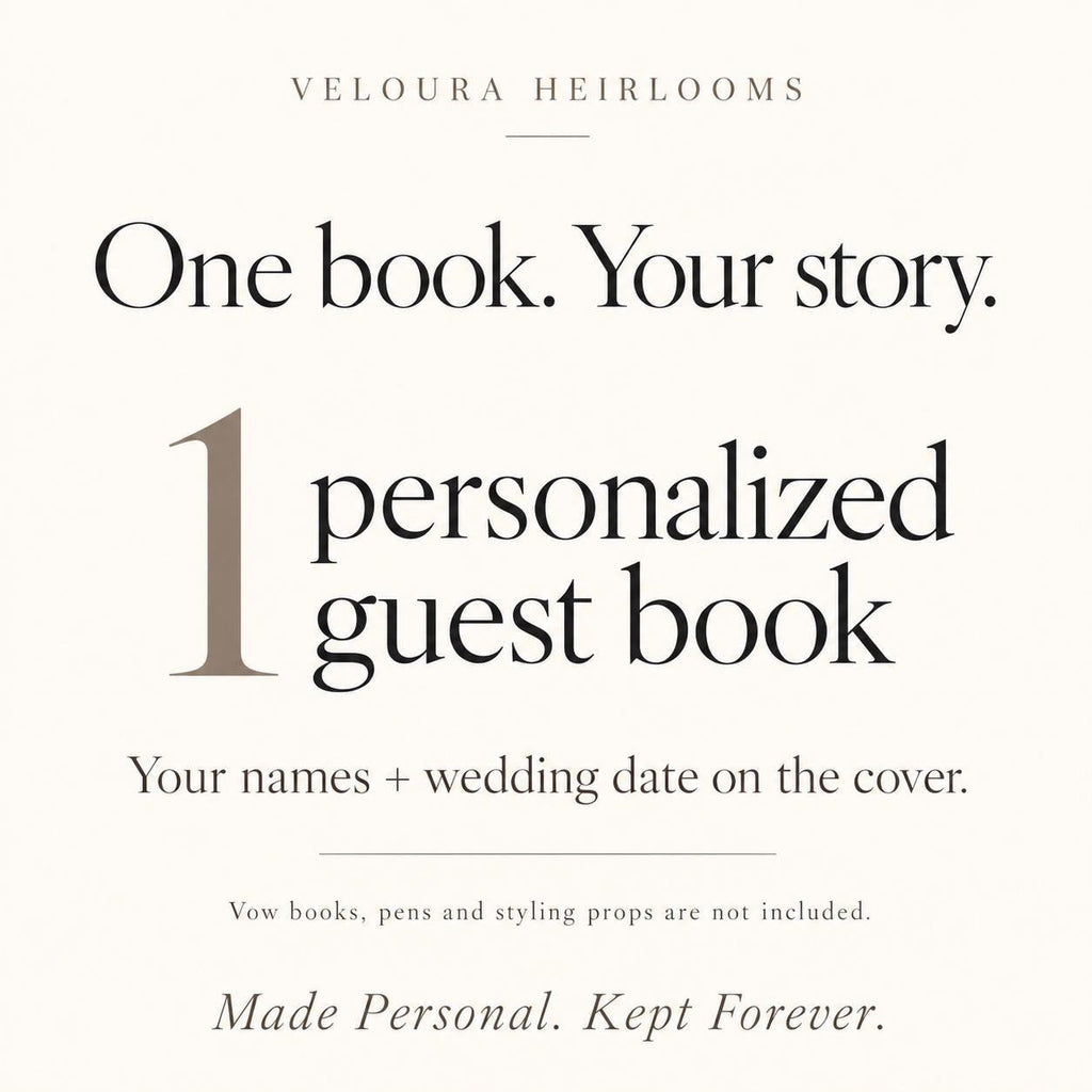 Personalized Wedding Guest Book with Names & Date