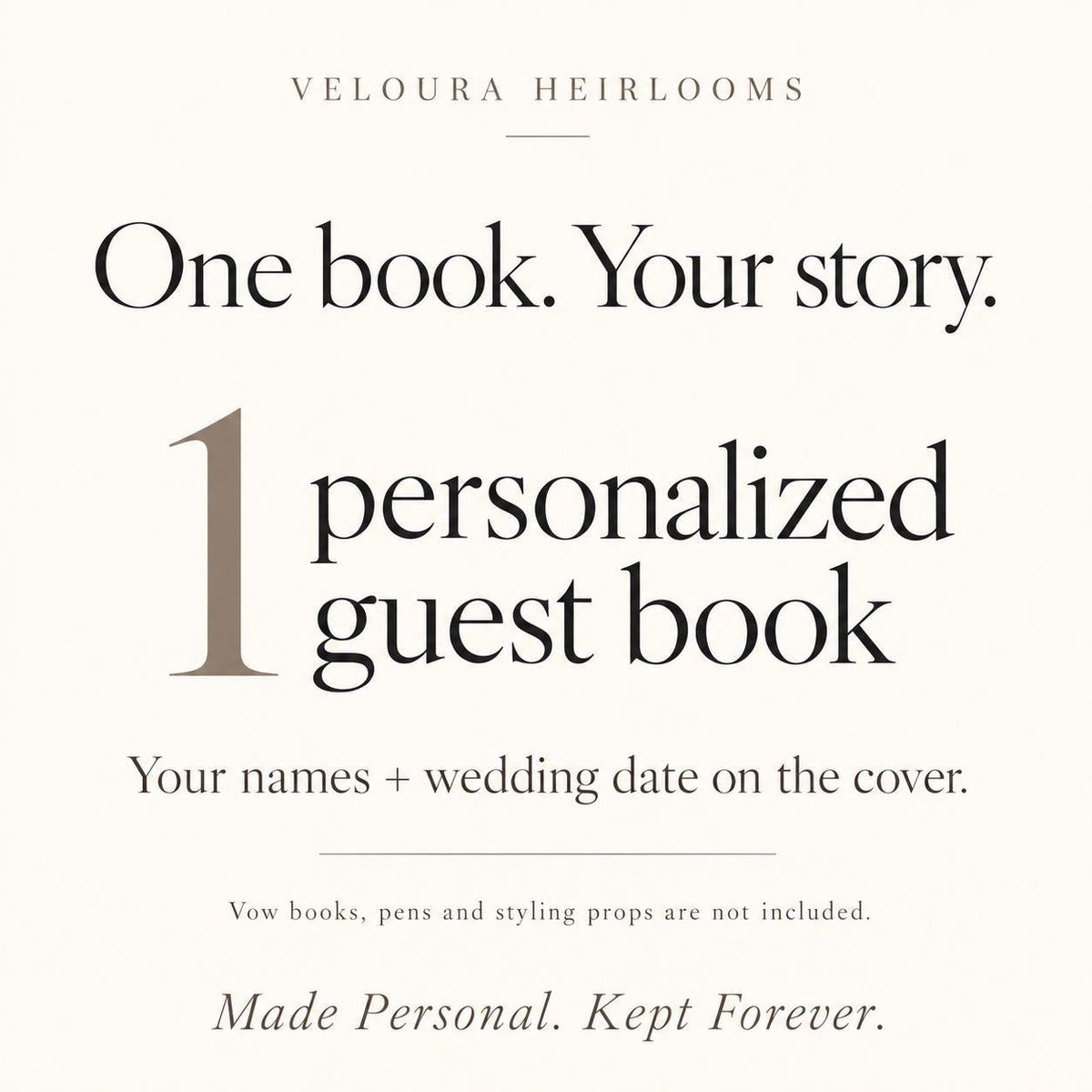 Personalized Wedding Guest Book with Names & Date