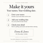 Personalized Wedding Guest Book with Names & Date