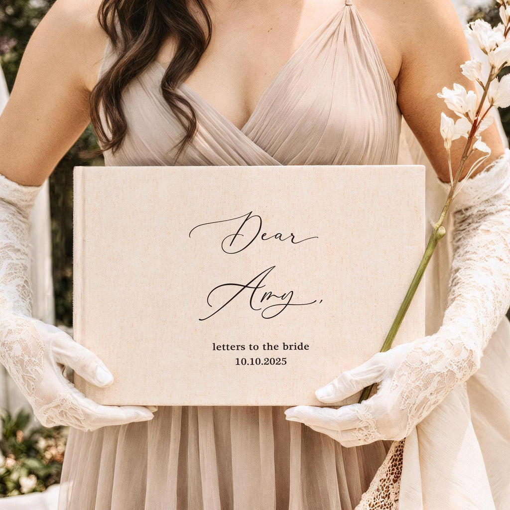 Personalized Wedding Guest Book with Names & Date