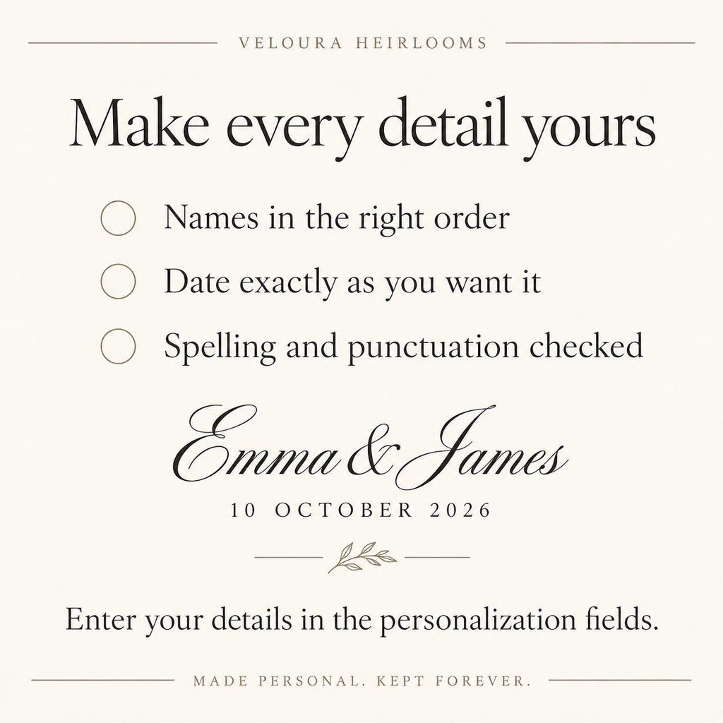 Personalized Wedding Guest Book with Names & Date