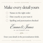 Personalized Wedding Guest Book with Names & Date