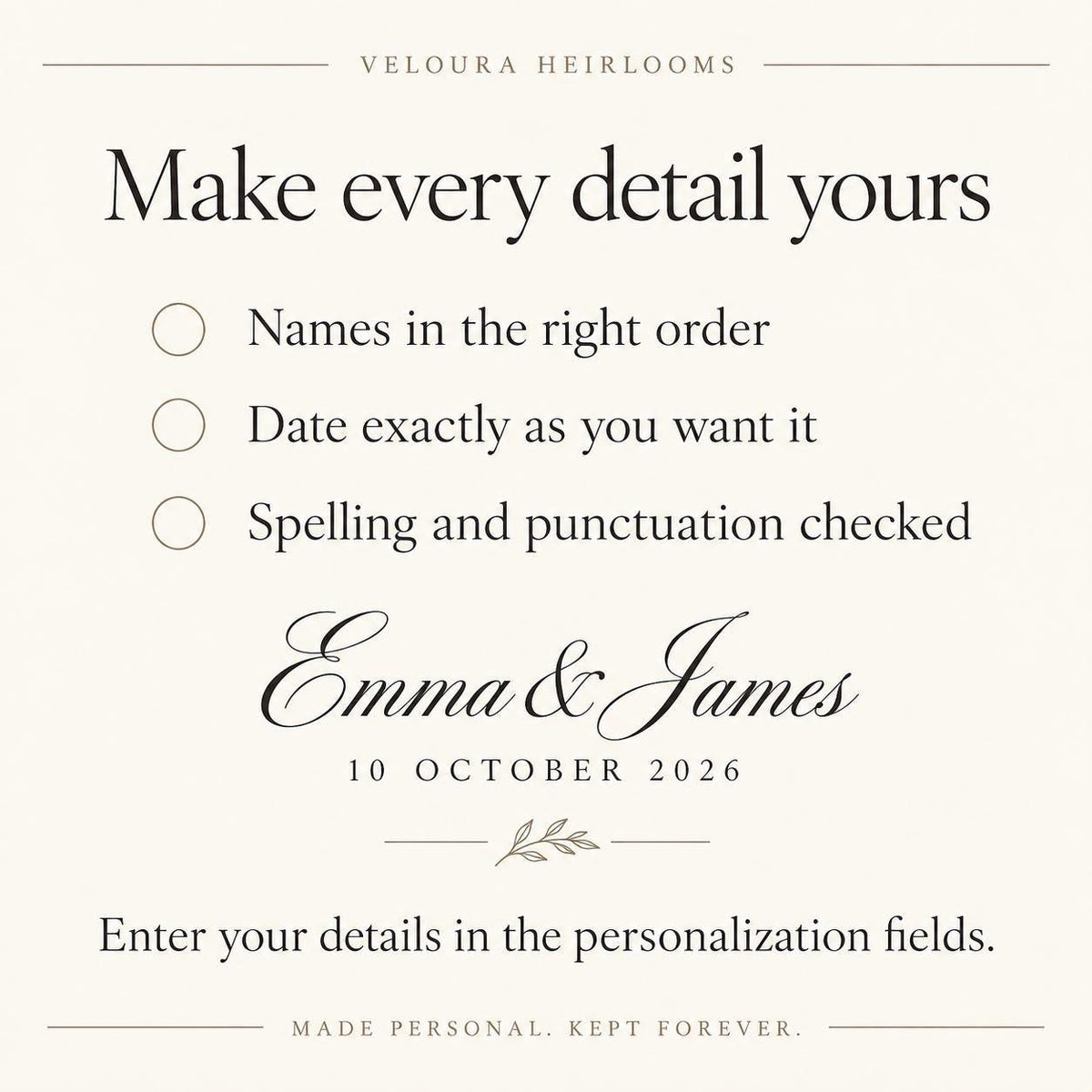 Personalized Wedding Guest Book with Names & Date