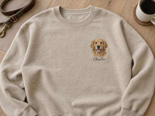 Custom Embroidered Pet Portrait Sweatshirt