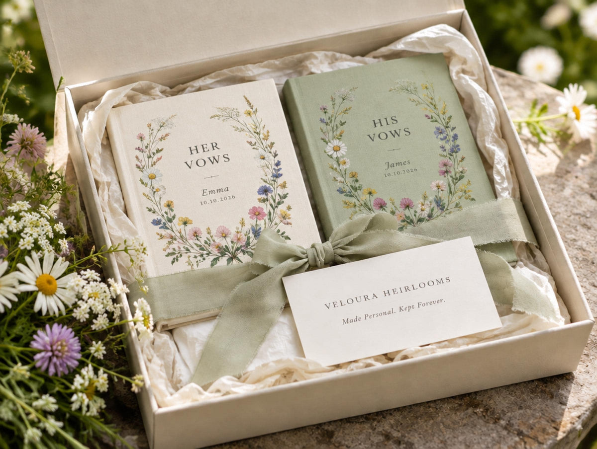 Wildflower Wedding Vow Books Set of 2